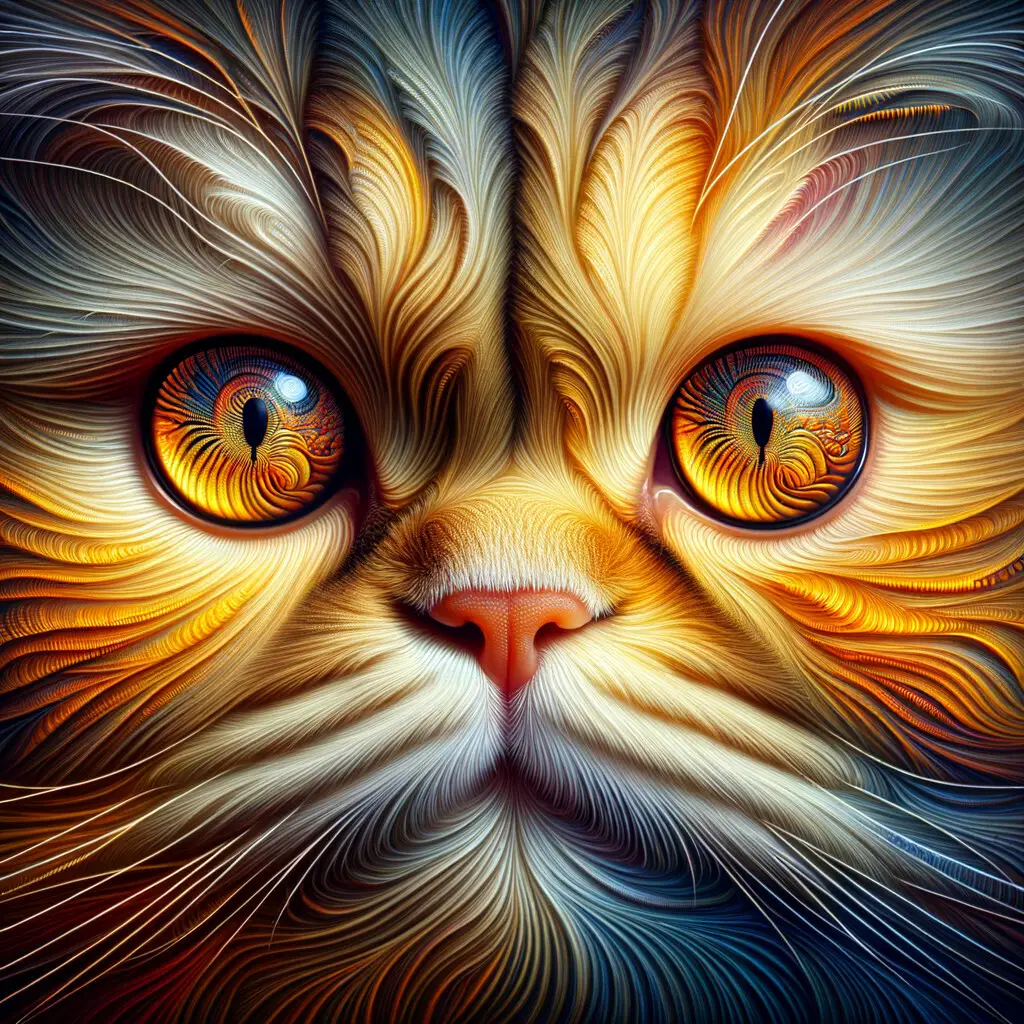 Close-up image of Persian cat's vibrant eyes illustrating Persian Cat Vision capabilities and eye health, providing insight into the world through a cat's eyes for better understanding of cat vision