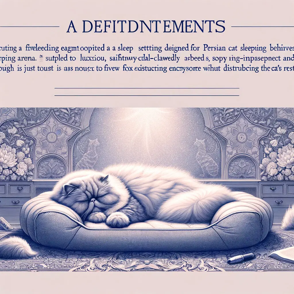 Persian cat enjoying a peaceful sleep in a perfect sleep environment, highlighting Persian cat sleep habits and patterns, essential tips for creating cat sleep space, and ideas for improving cat sleep quality.