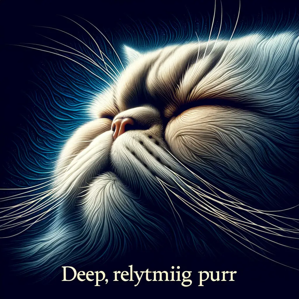 Persian cat purring deeply, demonstrating the healing power and therapeutic benefits of Persian cat purr therapy for health.