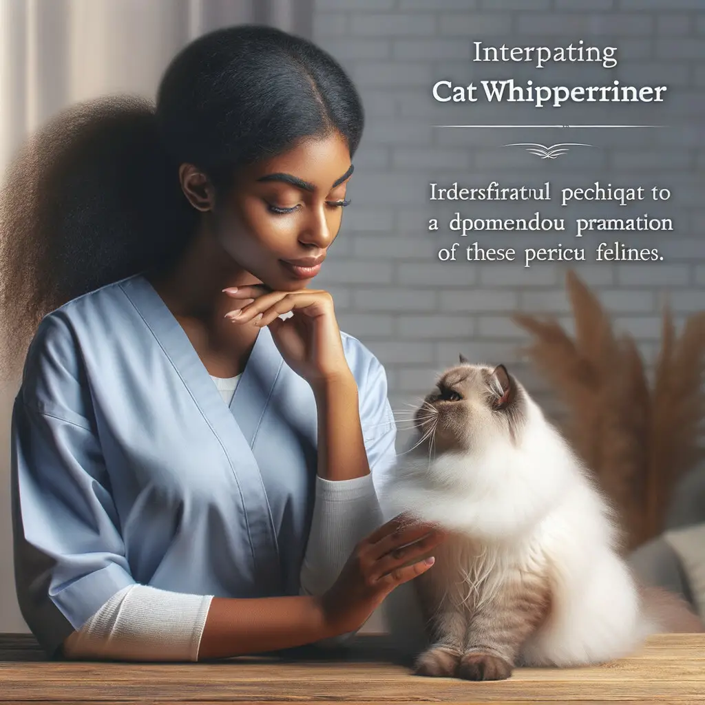 Professional cat whisperer using cat whispering techniques for Persian cat bonding and understanding Persian cat behavior in a serene home environment, emphasizing feline communication for effective Persian cat training.