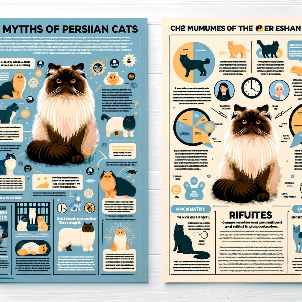 Engaging infographic debunking Persian Cat Myths and presenting Persian Cat Breed Facts, perfect for Persian Cat Myth Busting and understanding the Truth about Persian Cats.